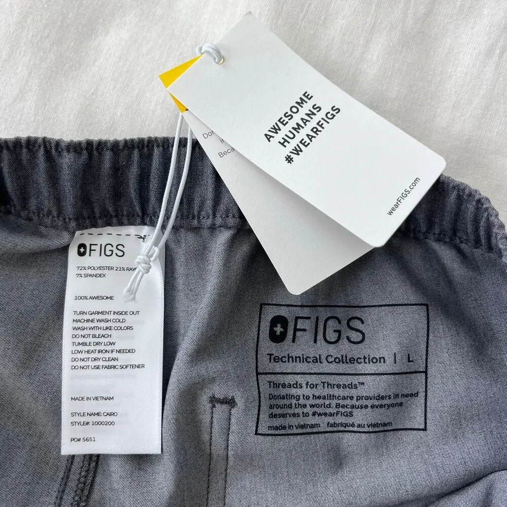 Figs NWT Men’s Graphite Gray Cairo Cargo Scrub Pants Size Large